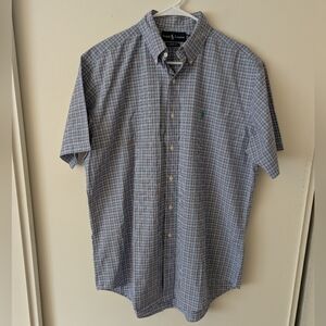 Ralph Lauren Mens Medium Classic Fit Button Down Shirt Plaid Preppy Office